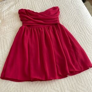 hot pink Lulus strapless dress. Perfect for any occasion
